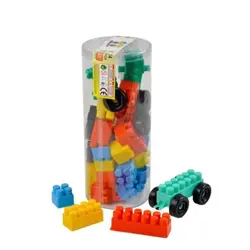 Set de Cuburi de Construcție pentru Copii, Tip Lego de Mari Dimensiuni, 34 Piese Multicolore