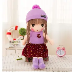 Păpușă Mare din Material Textil pentru Copii, Înălțime 90 cm, Jucărie Moale de Pluș cu Rochiță Elegantă și Pălăriuță Asortată