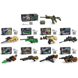 Set de Construcție Arme Militare în Miniatură Tip Lego, Colecția Armata cu Detalii Realiste și Modele Diferite Interconectabile