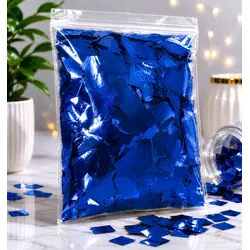 Confeti Glitter Albastru Metalizat din PET, Formă Dreptunghiulară, Dimensiune 5x2 cm