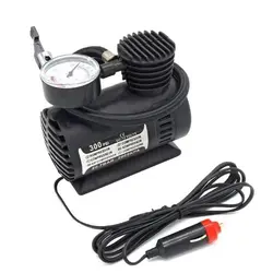 Mini Compresor Auto Portabil 12V cu Manometru, 300 PSI, pentru Anvelope, Biciclete și Mingi