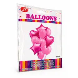 Set Complet cu Baloane din Folie și Latex, 11 Baloane, Roz