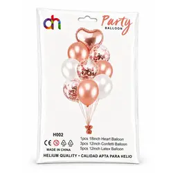 Set Complet cu Baloane din Folie și Latex, 9 Baloane, Bej Rose Gold