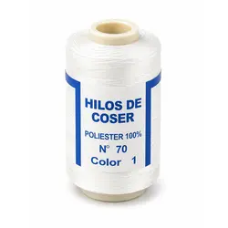 Set 12 Papiote Ață de Cusut, 100% Poliester, 850m/papiotă, alb
