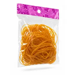 Set 60 Benzi Elastice din Cauciuc Natural, Galben-Portocaliu, 10 cm
