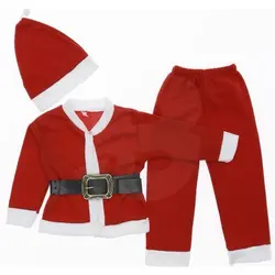 Compleu de Crăciun pentru băiat 9–12 ani, 3 piese – bluză, pantaloni și căciuliță roșie, marfă turcească