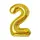 Balon din Folie de Aluminiu, Cifra 2, Culoare Auriu Metalizat, 68 x 53 cm