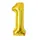 Balon din Folie de Aluminiu, Cifra 1, Culoare Auriu Metalizat, 68 x 53 cm