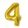 Balon din Folie de Aluminiu, Cifra 4, Culoare Auriu Metalizat, 68 x 53 cm