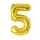 Balon din Folie de Aluminiu, Cifra 5, Culoare Auriu Metalizat, 68 x 53 cm