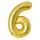 Balon din Folie de Aluminiu, Cifra 6, Culoare Auriu Metalizat, 68 x 53 cm
