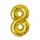 Balon din Folie de Aluminiu, Cifra 8, Culoare Auriu Metalizat, 68 x 53 cm