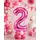 Balon din folie de aluminiu, Cifra 2, Roz metalizat, înălțime 81 cm (32 inch)