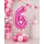 Balon din folie de aluminiu, Cifra 6, Roz metalizat, înălțime 81 cm (32 inch)