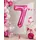 Balon din folie de aluminiu, Cifra 7, Roz metalizat, înălțime 81 cm (32 inch)