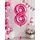 Balon din folie de aluminiu, Cifra 8, Roz metalizat, înălțime 81 cm (32 inch)