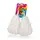 Set 2 Pompoane Majorete, Alb Metalizat, cu Mâner de Plastic Alb, Accesorii Petrecere și Sport