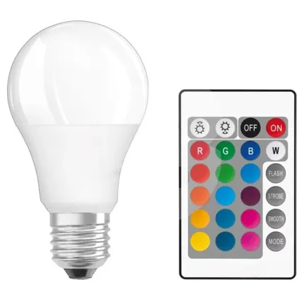 Bec LED RGB E27 cu telecomandă 16 culori