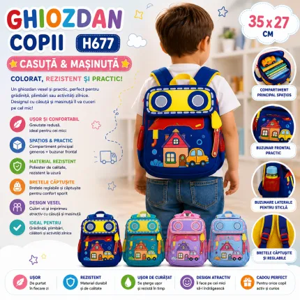 Ghiozdan copii H677 35×27 cm