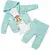 Compleu băieți din bumbac subțire Teddy Bear turcoaz deschis body hanorac pantaloni