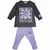 Compleu fete subțire 2 piese cu bluză gri antracit și pantaloni lila, set 6 bucăți, 3–10 ani