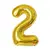Balon din Folie de Aluminiu, Cifra 2, Culoare Auriu Metalizat, 68 x 53 cm