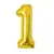 Balon din Folie de Aluminiu, Cifra 1, Culoare Auriu Metalizat, 68 x 53 cm