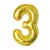 Balon din Folie de Aluminiu, Cifra 3, Culoare Auriu Metalizat, 68 x 53 cm