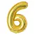 Balon din Folie de Aluminiu, Cifra 6, Culoare Auriu Metalizat, 68 x 53 cm