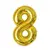 Balon din Folie de Aluminiu, Cifra 8, Culoare Auriu Metalizat, 68 x 53 cm