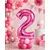 Balon din folie de aluminiu, Cifra 2, Roz metalizat, înălțime 81 cm (32 inch)