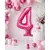 Balon din folie de aluminiu, Cifra 4, Roz metalizat, înălțime 81 cm (32 inch)