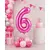 Balon din folie de aluminiu, Cifra 6, Roz metalizat, înălțime 81 cm (32 inch)