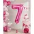 Balon din folie de aluminiu, Cifra 7, Roz metalizat, înălțime 81 cm (32 inch)
