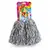 Set 2 Pompoane Majorete, Argintiu Metalizat, cu Mâner de Plastic, Accesorii Petrecere și Sport