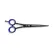 Foarfecă de tuns neagră 6.5" cu inele albastre – design ergonomic și lame precise