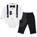 Costum bebeluși băiat bleumarin 3 piese pantaloni body și bretele