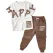 Set 6 Compleuri Subțiri pentru Băieți, 2 Piese, Tricou + Pantaloni, Culoare Maro, 5–14 ani