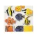 Set 7 Figurine Peștișori Exotici și Tropicali, Culori Vibrante, Material Plastic Rezistent, Dimensiuni între 5 cm și 8 cm, Multicolor