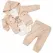 Compleu băieți din bumbac subțire Teddy Bear bej deschis body hanorac pantaloni