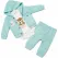 Compleu băieți din bumbac subțire Teddy Bear turcoaz deschis body hanorac pantaloni