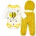 Compleu bebeluși din bumbac Cute World of Bees body pantaloni căciuliță