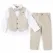 Costum elegant băiat bej 4 piese 5–8 ani set complet