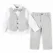 Costum elegant băiat gri-bej 4 piese 5–8 ani set complet