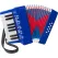Acordeon pentru Copii cu Clape, 23 x 38 cm, Culoare Albastru Sky
