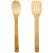 Set Ustensile de Bucătărie din Bambus Natural, Lingură și Paletă cu Fante, 30 cm