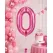 Balon din folie de aluminiu, Cifra 0, Roz metalizat, înălțime 81 cm (32 inch)