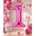 Balon din folie de aluminiu, Cifra 1, Roz metalizat, înălțime 81 cm (32 inch)