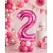 Balon din folie de aluminiu, Cifra 2, Roz metalizat, înălțime 81 cm (32 inch)