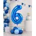 Balon din folie de aluminiu, Cifra 6, Albastru, înălțime 81 cm (32 inch)